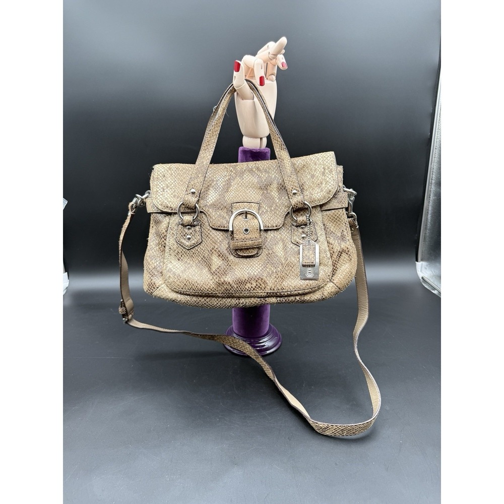 Coach Campbell Exotic Leather Small Flap Satchel Bag